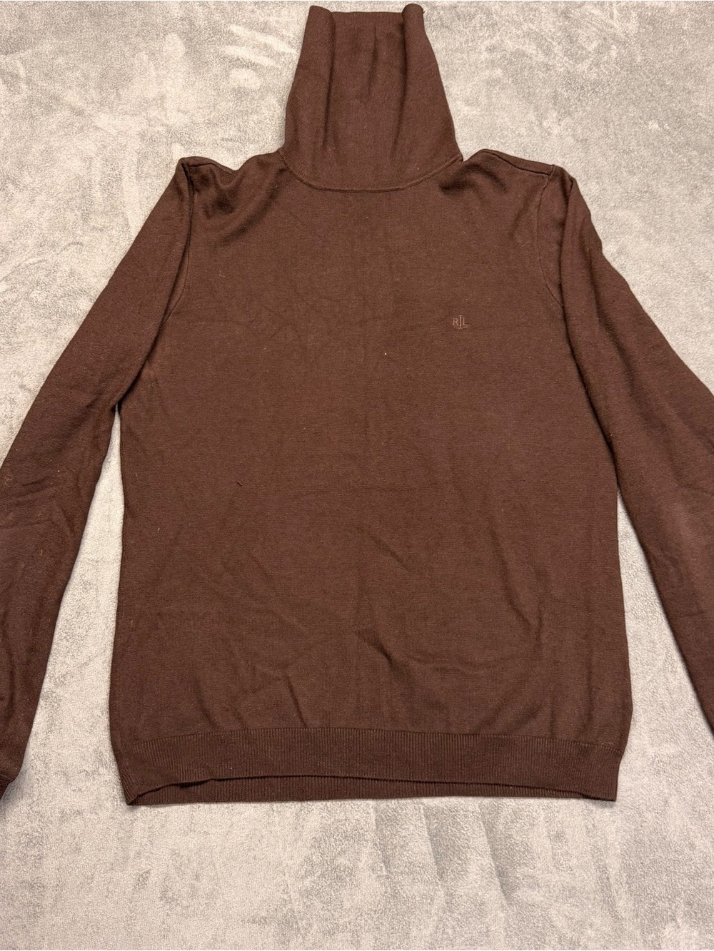 Ralph Lauren Silk Blend Brown Women's Turtleneck Sweater